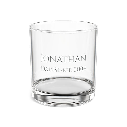[Name] · Dad Since [Year] | Custom Whiskey Glass